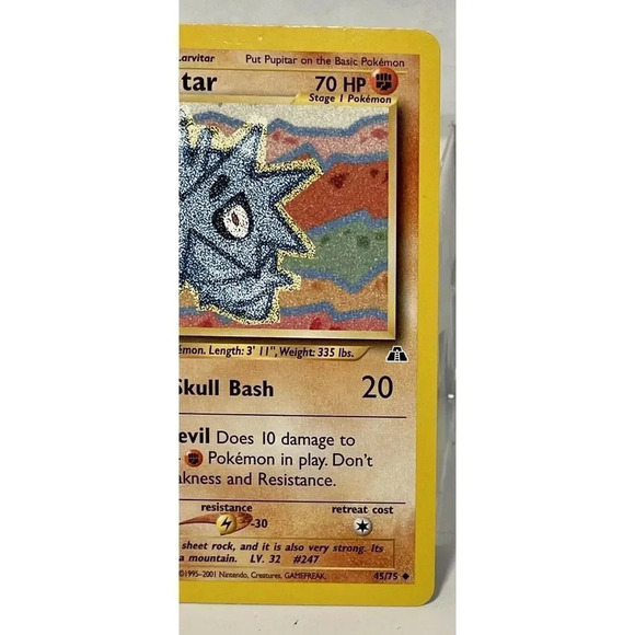 Pokemon Pupitar 45/75 Neo Discovery MP  Non Halo Vintage See Pictures & Notes - Picture 2 of 13